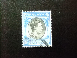 51 MALAYA SINGAPORE SINGAPOUR 1949-52 / GEORGE VI / YVERT 17 FU Dentado 18 - Singapur (...-1959)