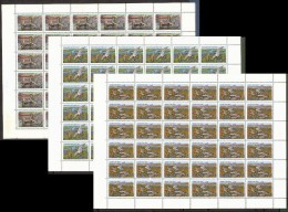 Birds Ducks Russia 1992 MNH 3 Stamps In SHEETs Of 36 (folded In The Middle) Kleinbogen Mi KLB 254 -56 Cat Val 36,0 - Unused Stamps