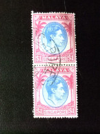 51 MALAYA SINGAPORE SINGAPOUR 1949-52 / GEORGE VI / YVERT 18 FU Dentado 18 - Singapur (...-1959)