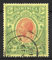 DOMINICA......KING GEORGE V...(1910-36..)..... 5/-.......SG54.....(CAT.VAL.£100..)......GOOD CDS........VFU.. - Dominica (...-1978)