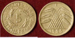 5 Reichs-Pfennig DR 1925 E Jäger Nr. 316 (9815 - 5 Rentenpfennig & 5 Reichspfennig