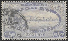 INDIA (BOMBAY) C1914-18 WAR & RELIEF FUND 1/2A Charity Stamp Label Used [D52/1] - 1911-35 King George V