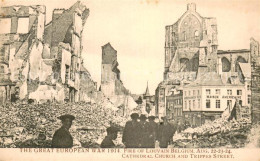 73769483 Louvain Flandre The Great War 1914 Fire Of Louvain Belgium Cathedral Ch - Leuven
