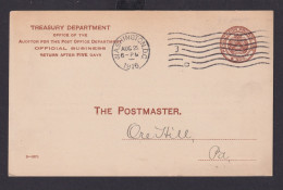 USA Ganzsache Postsache Penalty For Privat USE 300 Braun Washington 22.8.1916 - Lettres & Documents