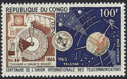 Scott - Congo Brazzaville C27 (MNH): 1965 Telecommunications Centenary - Neufs
