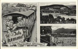 72490829 Hoenningen Bad Panorama Rhein Thermalbad Eisenbahn Maedchen Hund Lepore - Bad Hoenningen