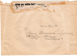 66497 - Deutsches Reich / Böhmen & Mähren - 1939 - Unfrank OrtsBf V Zivilgericht M 2@30h CSR-Portomken - Brieven En Documenten