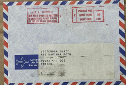 HONG KONG 1999, COVER USED TO INDIA, METER MACHINE SLOGAN CANCEL, MAIL FAST AIRMAIL PRINTED MATTER, POSTAGE PAID - Lettres & Documents