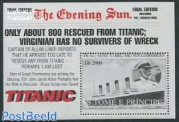 Sao Tome/Principe 1998 Titanic S/s, Mint NH, Transport - Ships And Boats - Titanic - Ships