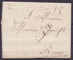 L. Datée 15 Avril 1765 De FRANCFORT Pour ROUEN - Man. "1/2" (poids 1/2 Once) - 1714-1794 (Oesterreichische Niederlande)