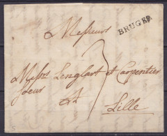 L. Datée 26 Juin 1758 De BRUGES Pour LILLE - Griffe "BRUGES" - Port "3" - 1714-1794 (Oesterreichische Niederlande)