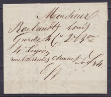 L. Datée 3 Octobre 1832 De GAND Du Colonel Commandant De La Garde Civique Pour E/V (au Dos; Cachet "GARDE CIVIQUE DE GAN - 1830-1849 (Belgio Indipendente)
