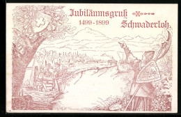 AK Schwaderloh, Jubiläumsgruss 1499-1899, Panorama Eines Feldlagers  - Other & Unclassified