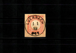 DR: MiNr. 8, Gestempelt Loerrach 1.1.1873, Briefstück Luxus - Usados