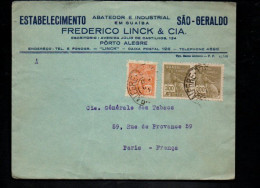 BRESIL AFFRANCHISSEMENT COMPOSE SUR LETTRE POUR LA FRANCE 1937 - Cartas & Documentos