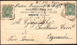 1895 Italia, Cartolina Pubblicitaria "" Pietro Frassoni Grossi Orologi Da Torre " Da Rovato A Orzivecchi - Marcofilía