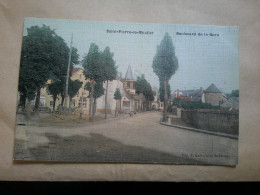 58 SAINT PIERRE LE MOUTIER BOULEVARD DE LA GARE  EDIT GALLUCHON TOILEE COULEUR 1907 - Saint Pierre Le Moutier