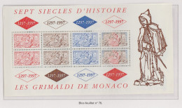 Monaco Bloc N° 75 Sceau Du Prince ** - Blocks & Sheetlets