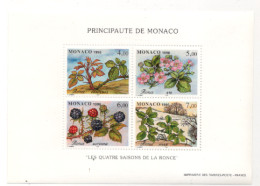 Monaco Bloc N° 74 Les 4 Saisons De La Ronce ** - Blocs