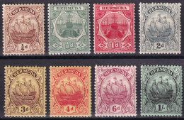 Bermuda. 1910-20  Y&T. 38, 39, 40, 41, 43, 44, 45, 46,  MH. - Bermuda