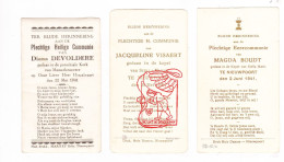Communie 3x -  Jacq. Visaert 1939 & Magda Boudt 1941 Nieuwpoort // Diana Devoldere 1941 Mannekensvere Middelkerke - Communie