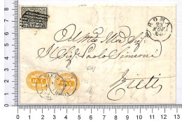 P0804 - PONTIFICIO - Storia Postale - 2 Baj + SEGNATASSE 1 Coppia  Su Busta 1865 - Papal States