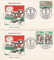 Niger 2 Enveloppes 1er Jour Jeux D'Abidjan 1961 N° Y&T 114-115-116 - Niger (1960-...)