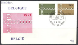 Belgium 1971 Mi 1633-1634 FDC  (FDC ZE3 BLG1633-1634) - 1971