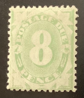 AUSTRALIA POSTAGE DUE VARIETY Of SG D29 (Sc.J16) 1902-04 8d DULL-GREEN ! INVERTED WMK (Timbre Taxe VF Mint* - Postage Due