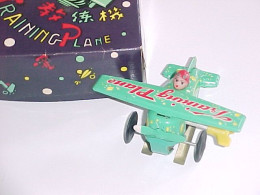 VINTAGE ! China 60s' Wind Up Tin Toy Training Plane With Box (MS 011) - Jugetes Antiguos