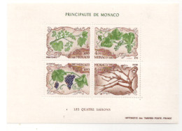 Monaco Bloc N° 38 Les 4 Saisons De La Vigne ** - Blocs