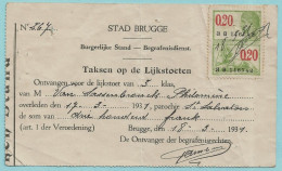 Stad BRUGGE - Taksen Op De Lijkstoeten 18/03/1931 - Documentos