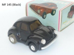 VINTAGE ! China 60s' Friction Tin Toy Car VW Volkswagen BEETLE (Black Colour)  (MF-145) - Jugetes Antiguos