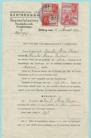 GENTBRUGGE 15/03/1947 - Begraafplaats Eeuwigdurende Vergunningen + N° 725, Afst. GENT 10 15/03/1947 - Documentos