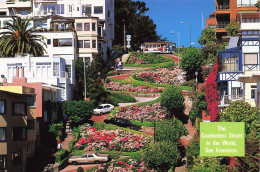 ETATS UNIS - San Francisco - Colorful Hydrangeas Line Lombard Street - The Crookedest Street In The World- Carte Postale - San Francisco