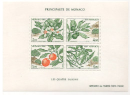 Monaco Bloc N° 54 Les 4 Saisons De L'oranger ** - Blocs