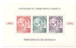 Monaco Bloc N° 53 Centenaire De L'émission à L'effigie D'Albert 1er ** - Blocs