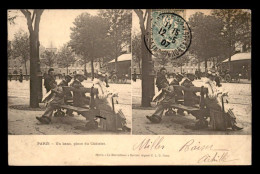 75 - PARIS 1ER - UN BANC PLACE DU CHATELET - CARTE STEREO - District 01