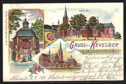 Lithographie Kevelaer, Marienkirche & Beichtkapelle, Gnaden-Kapelle, Kapellen-Platz  - Kevelaer