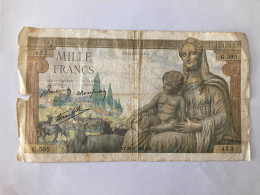 Billet BANQUE DE FRANCE MILLE 1000 FRANCS 20-6 1942 Déesse Déméter - 1 000 F 1942-1943 ''Déesse Déméter''