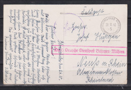 Besetzung II.WK "Durch Deutsche Dienstpost Böhmen=Mähren " Fotokarte Strasice V Brdech " Von Prag 1940 - Brieven En Documenten