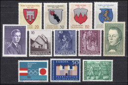 437-448 Liechtenstein Jahrgang 1964 Komplett, Postfrisch - Unused Stamps