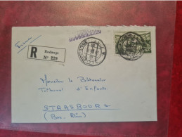 Lettre Luxembourg 1965 RODANGE POUR STRASBOURG CACHET DOBLE FRAPPE - Altri & Non Classificati