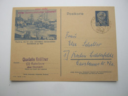 POSTKRIEG , Bild - Ganzsache Aus Berlin 1951 Nach Westberlin Mit Gegenstempel: Aber Nicht Unter Kommunistischer Diktatur - Storia Postale