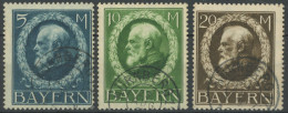 BAYERN 107-09IIA O, 1916, 5 - 20 M. Kriegsdruck, 3 Prachtwerte, Gepr. Bauer/Infla, Mi. 195.- - Andere & Zonder Classificatie