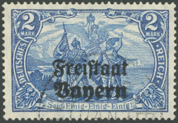 BAYERN 149A O, 1919, 2 M. Dunkelgrauultramarin, Gezähnt A, Stempel Fraglich, Pracht - Other & Unclassified