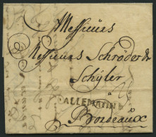 HAMBURG VORPHILA 1740, ALLEMAGNE, L1 Auf Brief Von Hamburg Nach Bordeaux, Pracht - Precursores