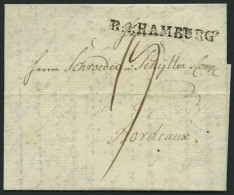 HAMBURG VORPHILA 1803, R.4. HAMBURG, L1 Auf Forwarded-Letter Von Breslau Nach Bordeaux, Absender: J.G. Starck, Pracht - Precursores