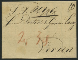 HAMBURG VORPHILA 1825, Brief Von Hamburg Nach Verden, Rückseitiger Datumsstempel, Pracht - Precursores