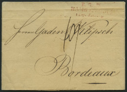 HAMBURG-VORPHILA 1807, B.G.D. HAMBURG, L3 Auf Brief Nach Bordeaux, Waagerechter Registraturbug Sonst Pracht - Otros & Sin Clasificación